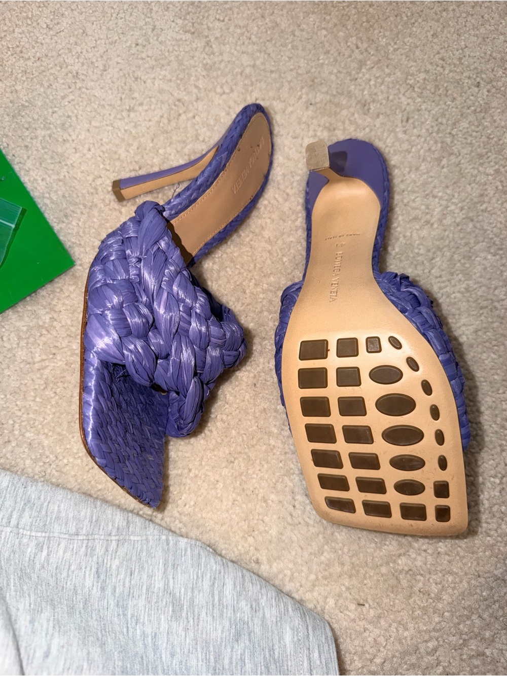 Bottega Veneta Lavender Braided High Heel Mule
